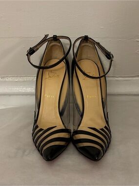 Christian Louboutin Black/Transparent Patent Leather and Pivichic Pumps